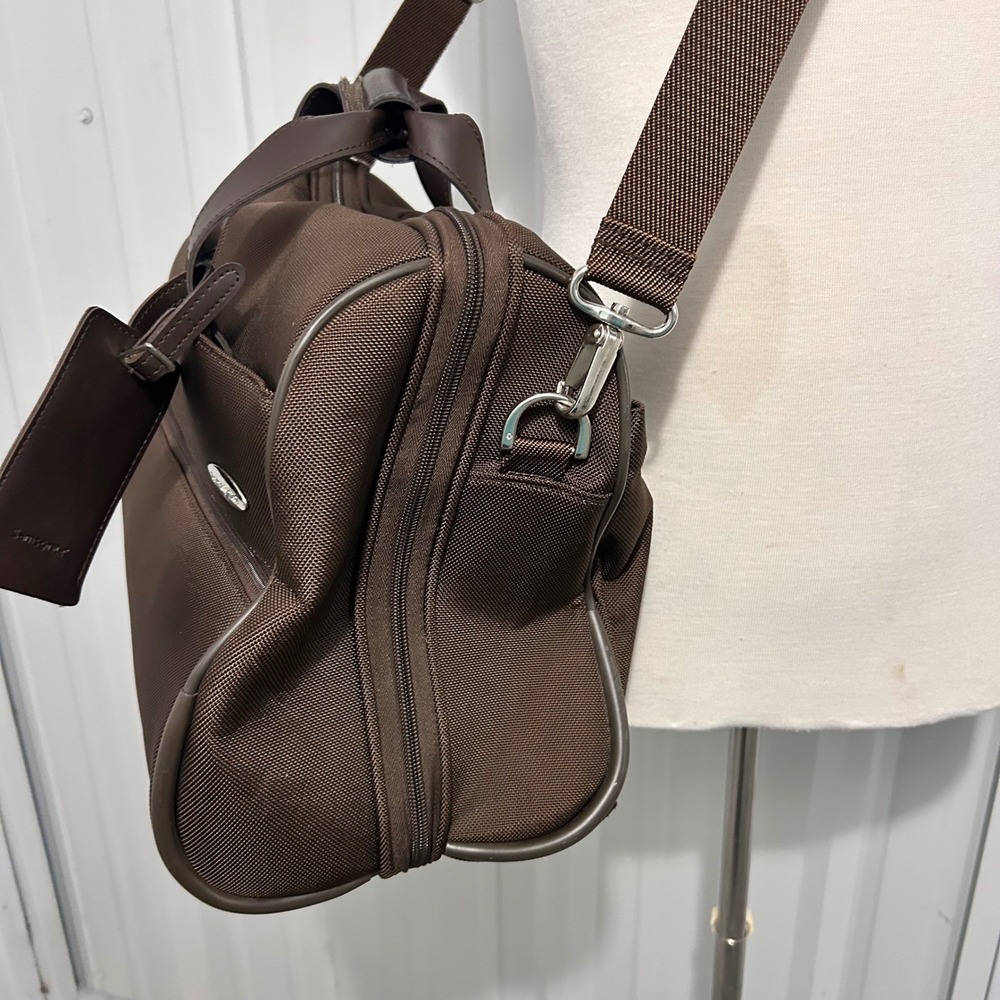 Samsonite Brown Ballistic Nylon Travel Duffel Weekender Carry On Shoulder Bag